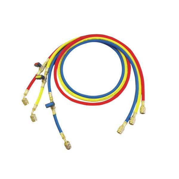 მრავალმხრივი შლანგი 1,5m R22-R134A-R407C-R404A 1/4“Pls სამაცივრო და კონდიცირების სისტემებისთვის